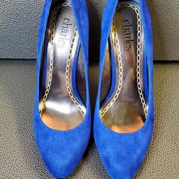 Charles David Blue Suede Pumps - Picture 3 of 5